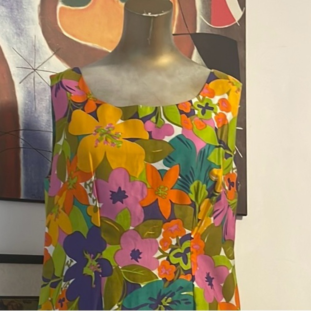 Sun Ray Cotton Floral Dress L